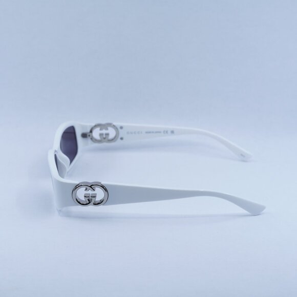 ?️ New Gucci GG1661S 003 Sunglasses - White Frame, Grey Lenses